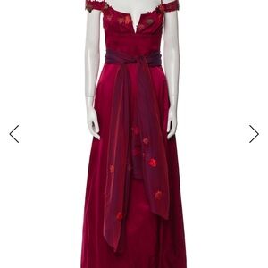 Richard Tyler Couture Wine Red Maxi Dress